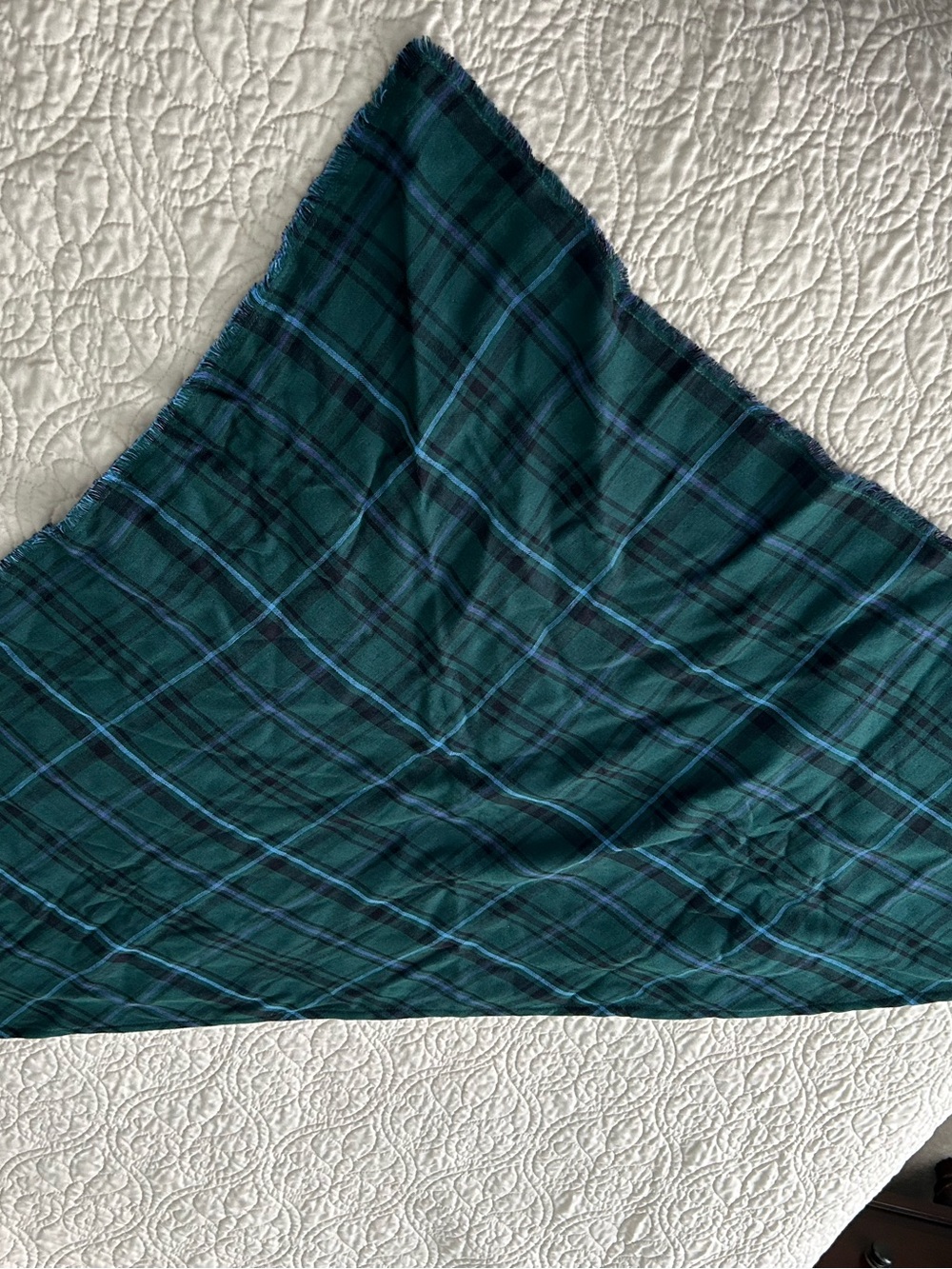 J. Jill Green and Blue Plaid Asymmetrical Scarf.